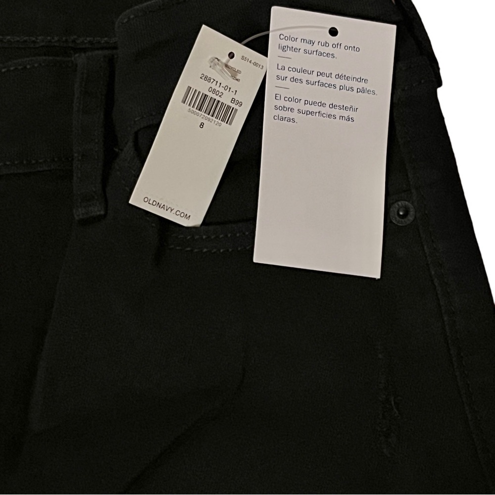 Old Navy Sz 8 Mid Rise Distressed Rockstar Super Skinny Jeans Black Ankle - Picture 3 of 11